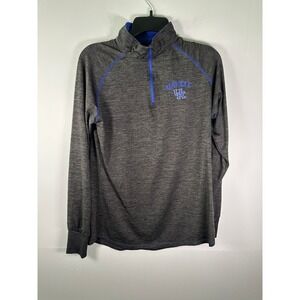 Colosseum Mens L Kentucky Wildcats Quarter Zip Pullover Gray Heather Athletic